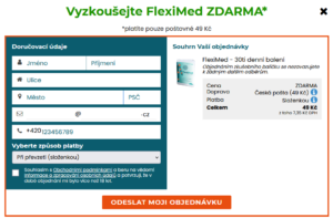 Objednávkový formulář Fleximed