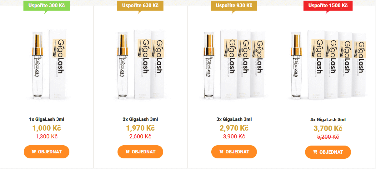 Gigalash možnosti balení