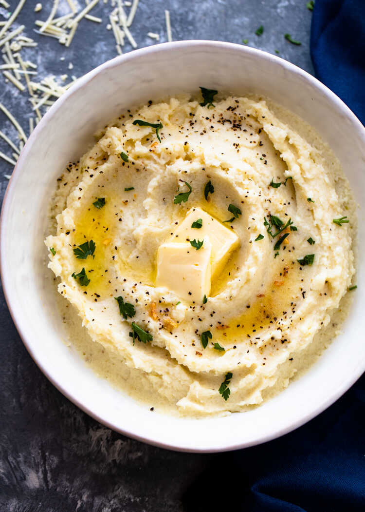 květáková low carb kaše s máslem