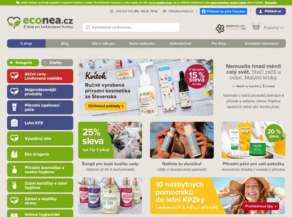 econea recenze - obchod s ekologickými produkty