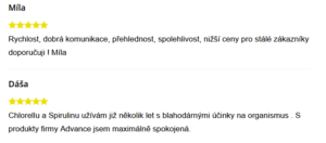 Zkušenost s Chlorella a spirulina
